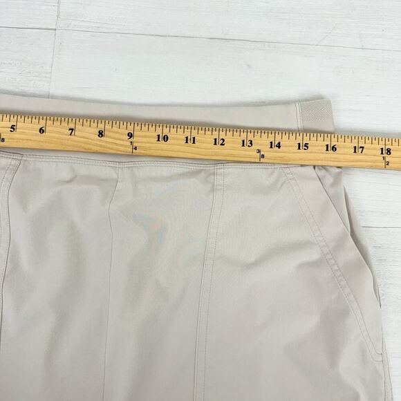 Athleta Cargo Midi Skirt Womens 12 Beige Brooklyn Heights High Rise Lightweight - Picture 12 of 15